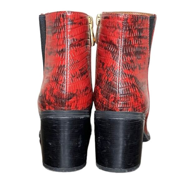 FRANCO SARTO Bette2‎ Red Wine Snake Leather Embossed Boots Women's Size 6.5 - Picture 3 of 9